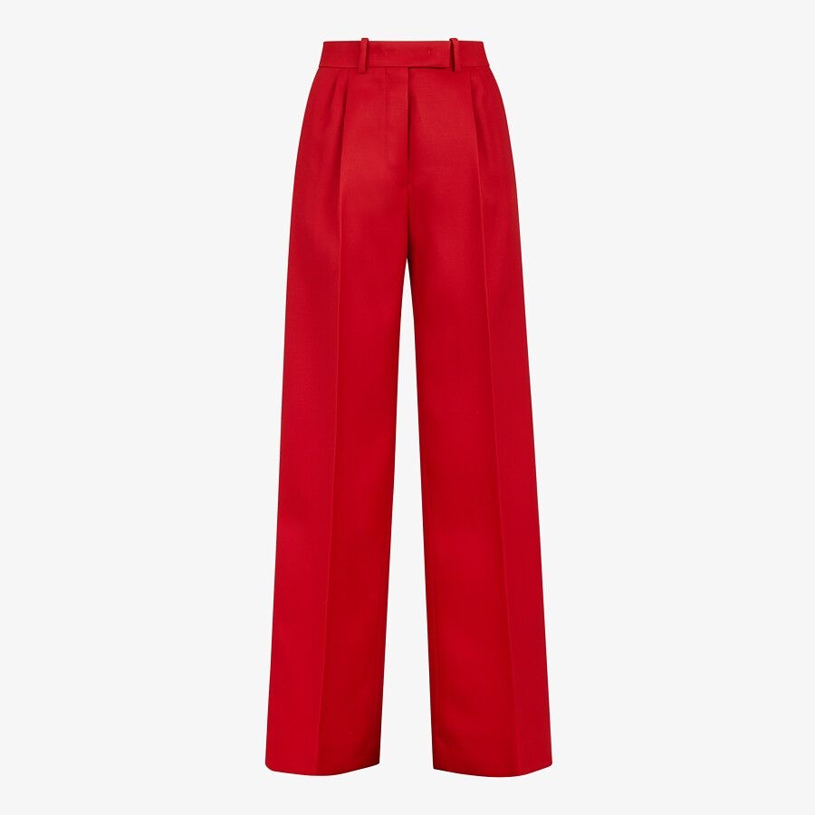 Red silk and wool pants - 1