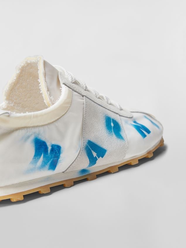 WHITE POLYAMIDE SNEAKER WITH AIRBRUSHED MARNI LOGO - 5