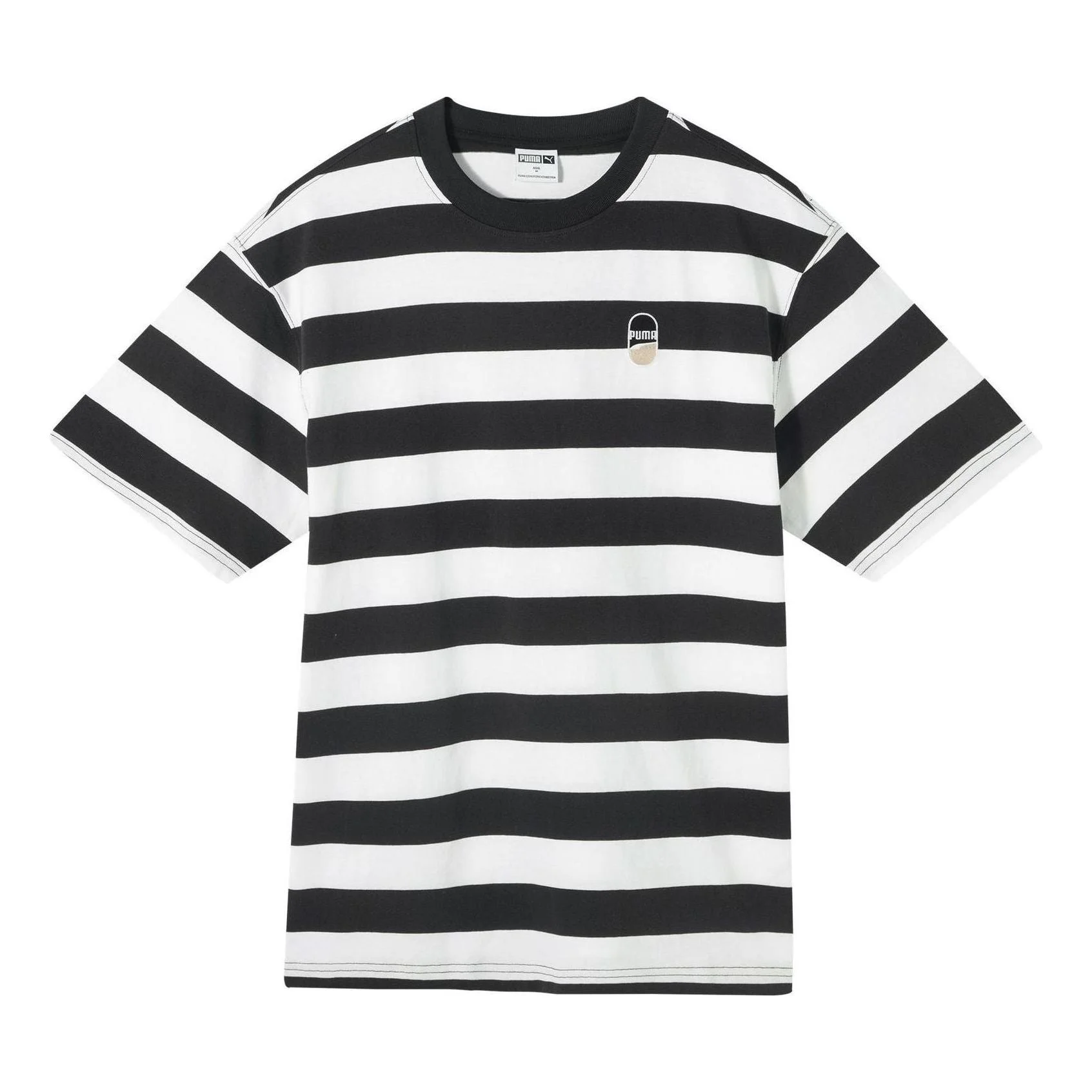 PUMA Downtown Striped T-shirt 'Black White' 630115-01 - 1