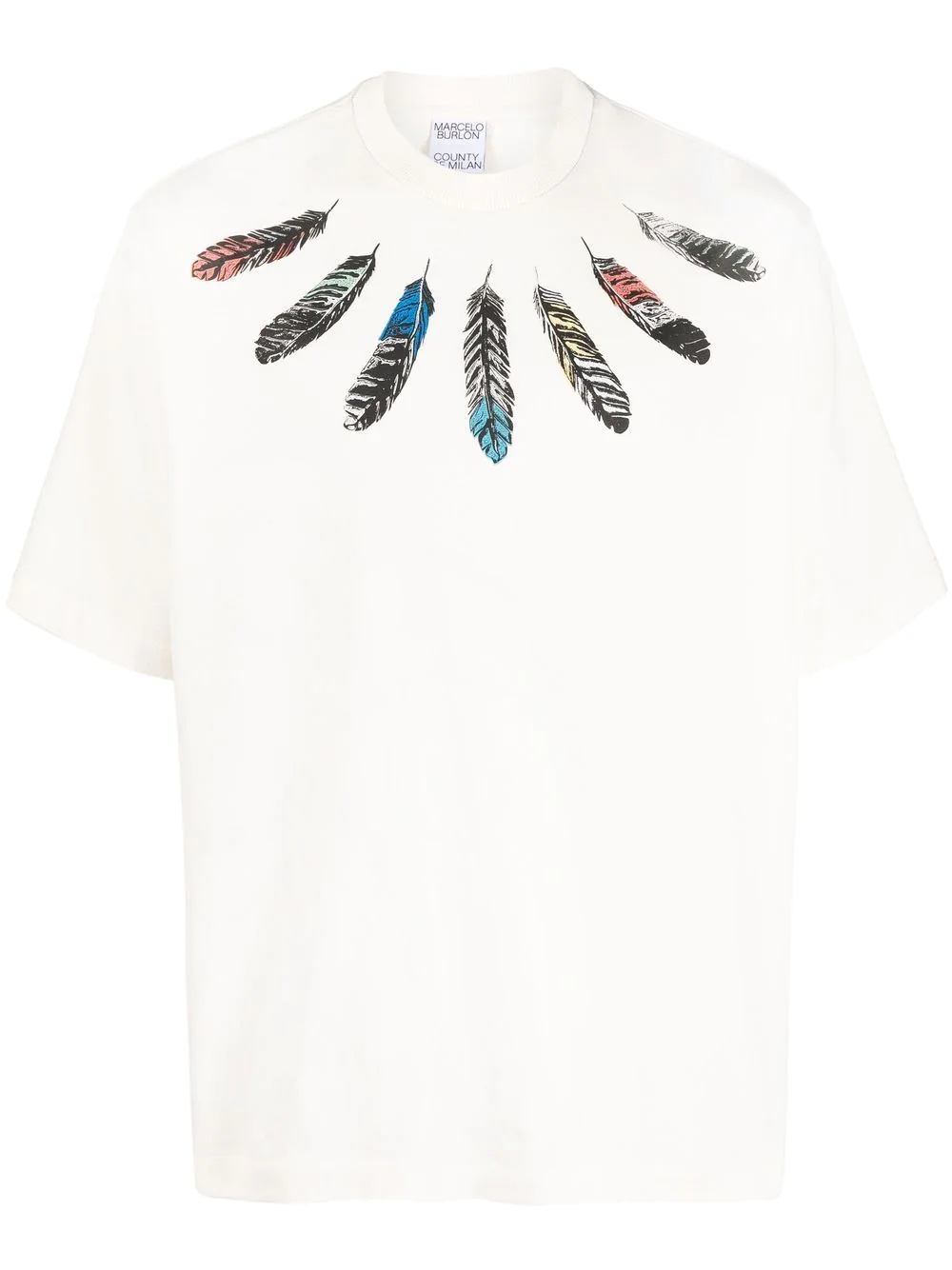 feather-print T-shirt - 1