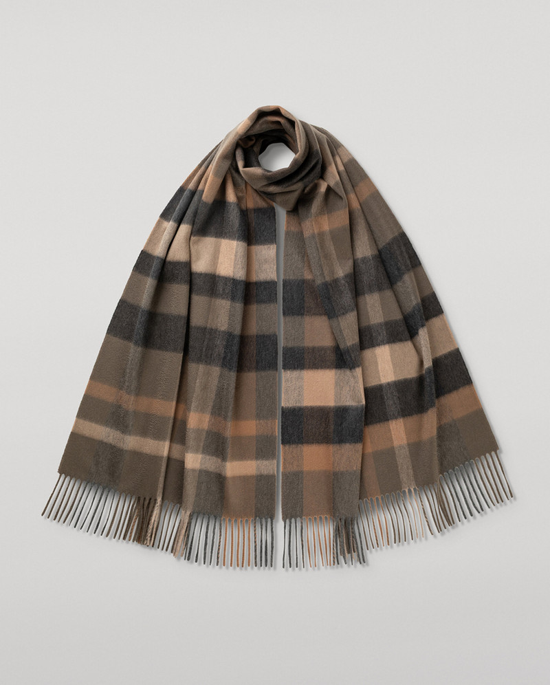Tantallon Brown Cashmere Scarf 1