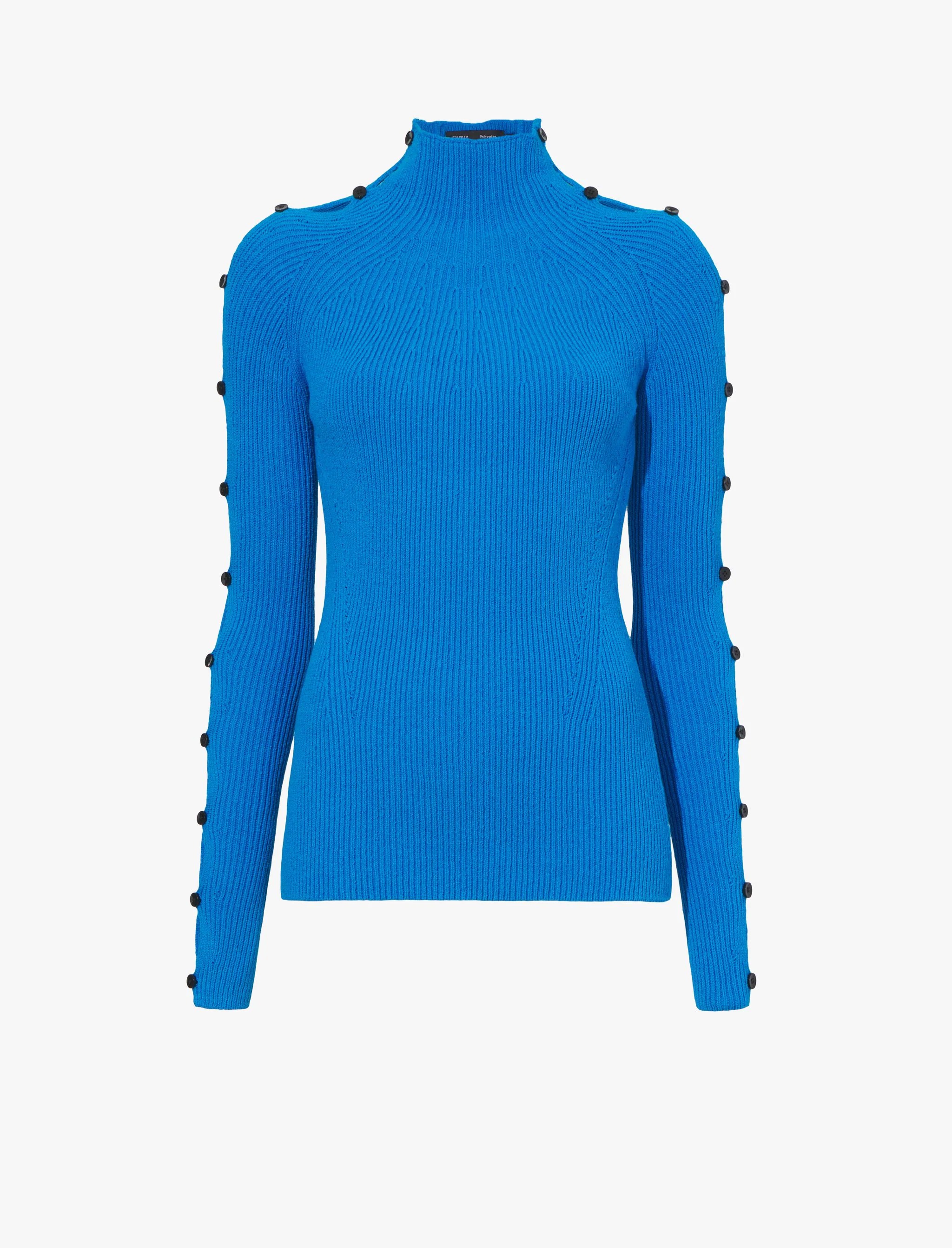Cotton Rib Turtleneck Sweater - 1