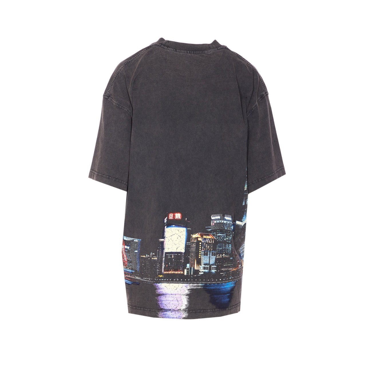 Alexander Wang Women T-Shirt With Thermo-Applied Rhinestones And Shanghai Skyline - 2
