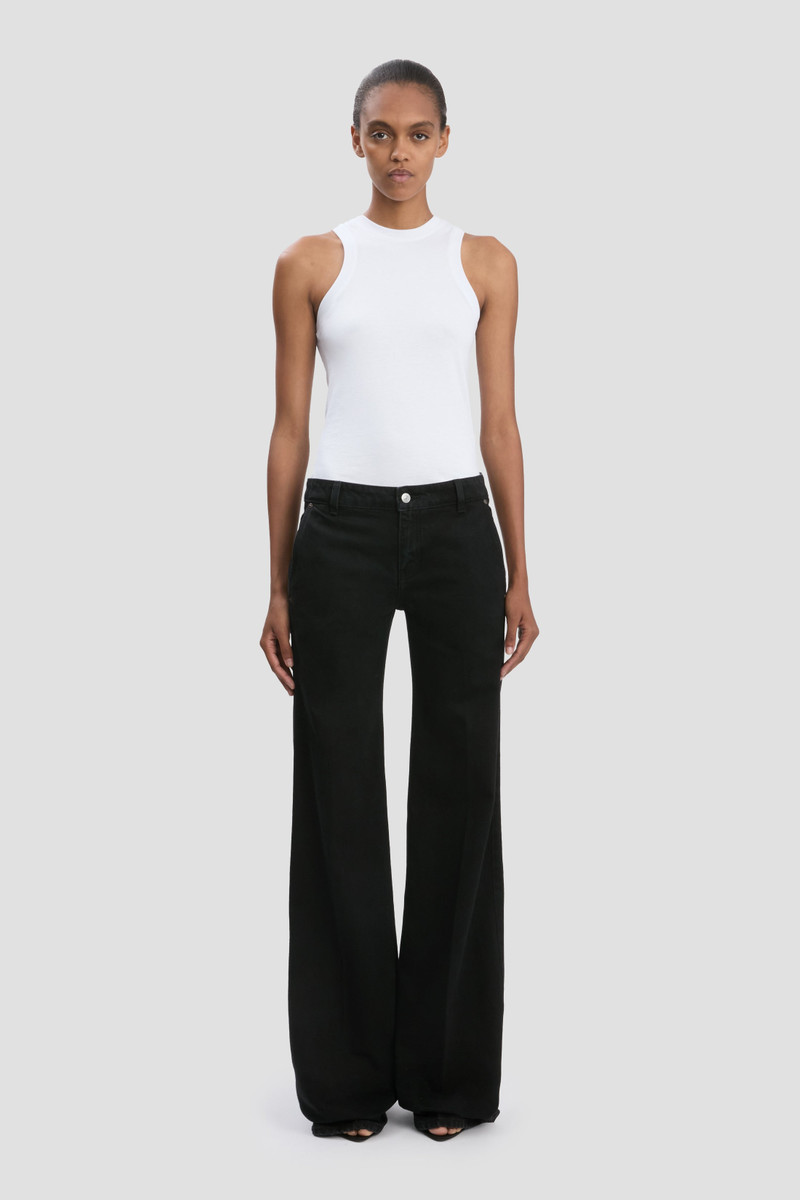 Victoria Beckham Gigi Low Waist Straight Leg Jean In Washed Black outlook