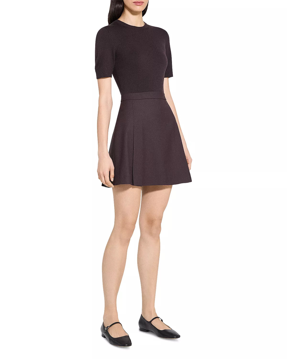 Deep Pleat Combo Mini Dress - 6