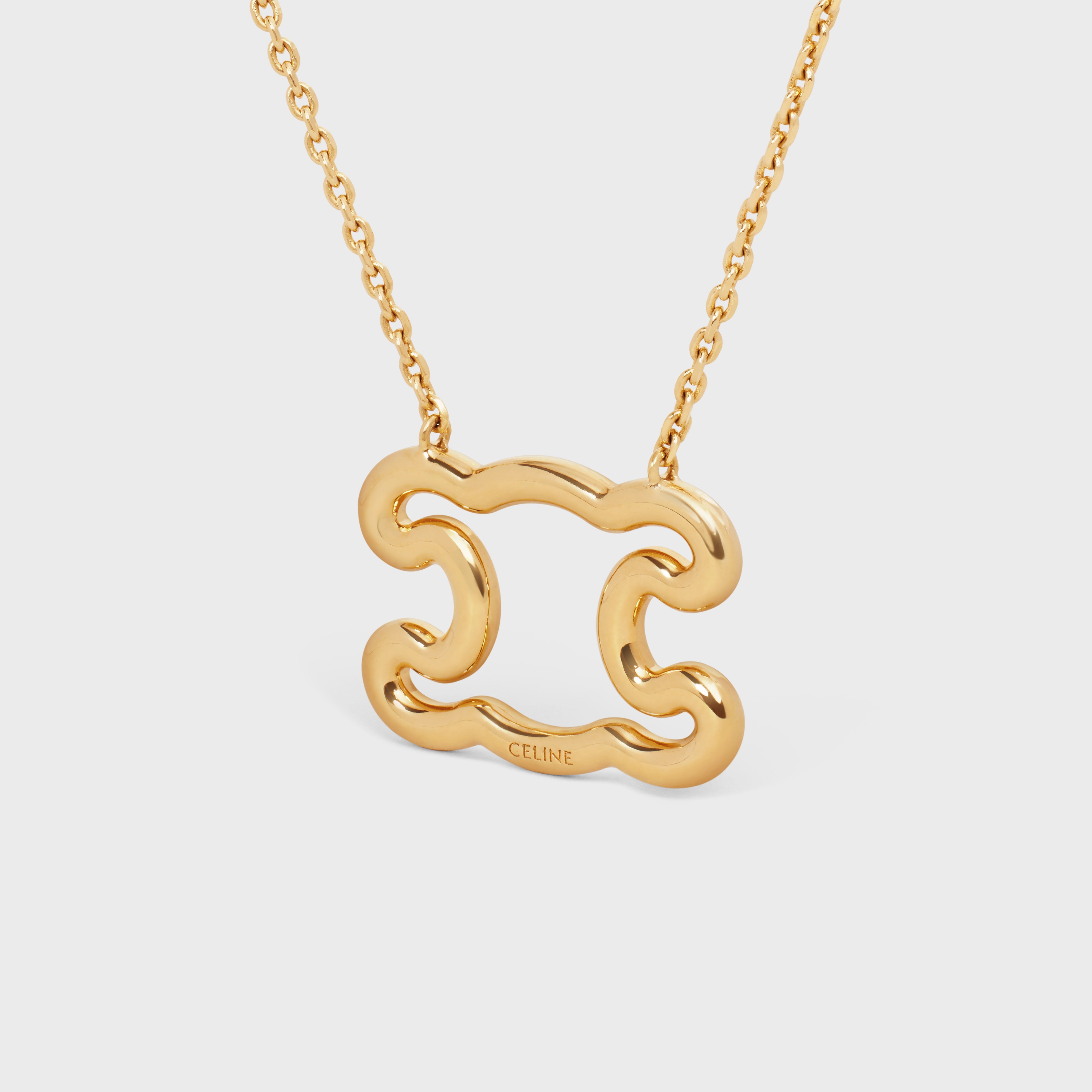 Triomphe Frame Large Necklace in Brass with Gold Finish - 2