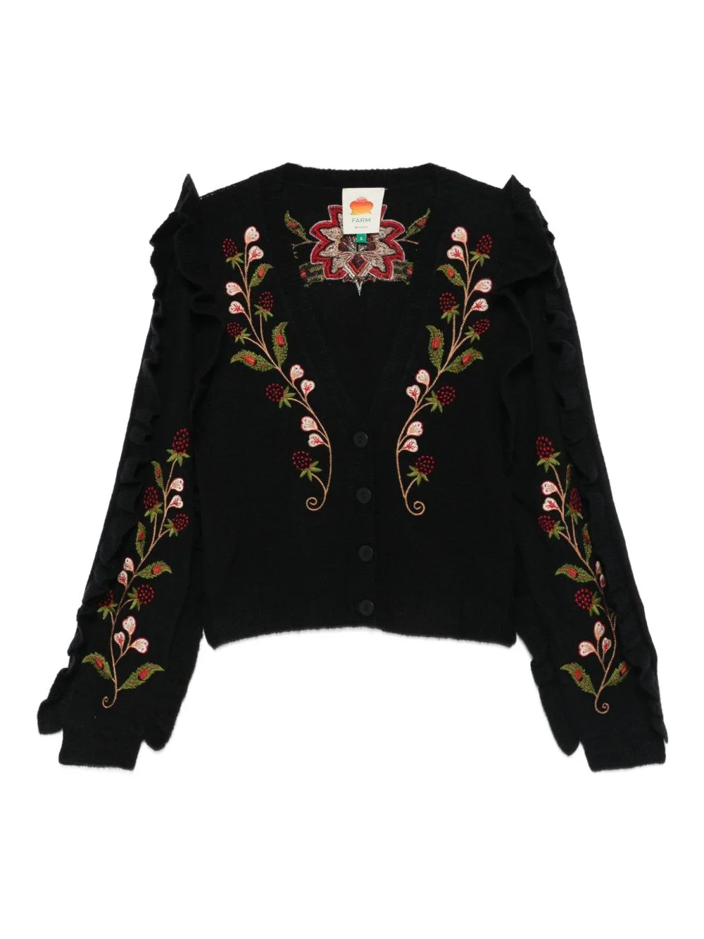 berry-embroidered cardigan - 1