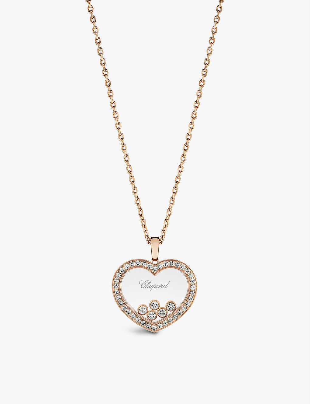 Happy Diamonds 18ct rose-gold and 1.24ct diamond pendant necklace - 2