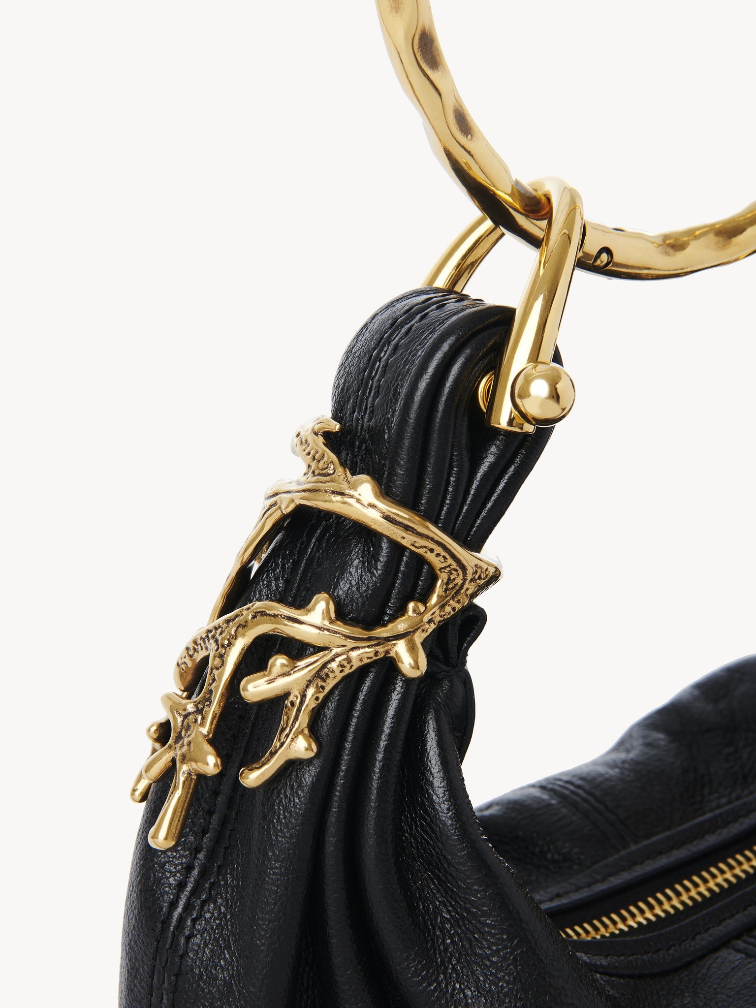 MINI BRACELET HOBO BAG IN GRAINED LEATHER - 6