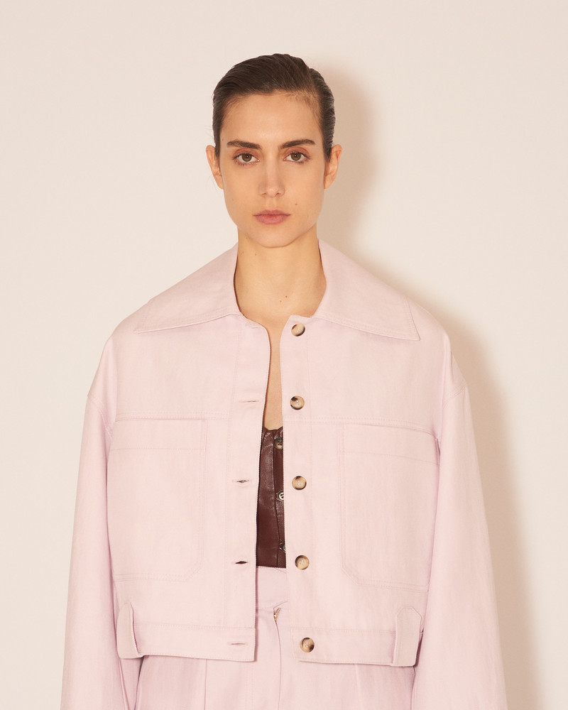 BAMBARI - Slim boxxy denim jacket - Rosewater 6