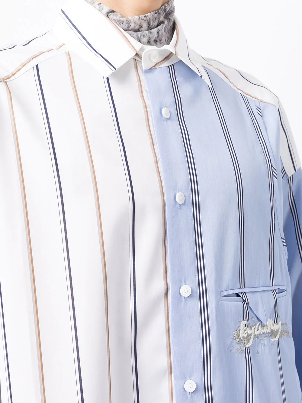 vertical-stripe long-sleeve shirt - 5