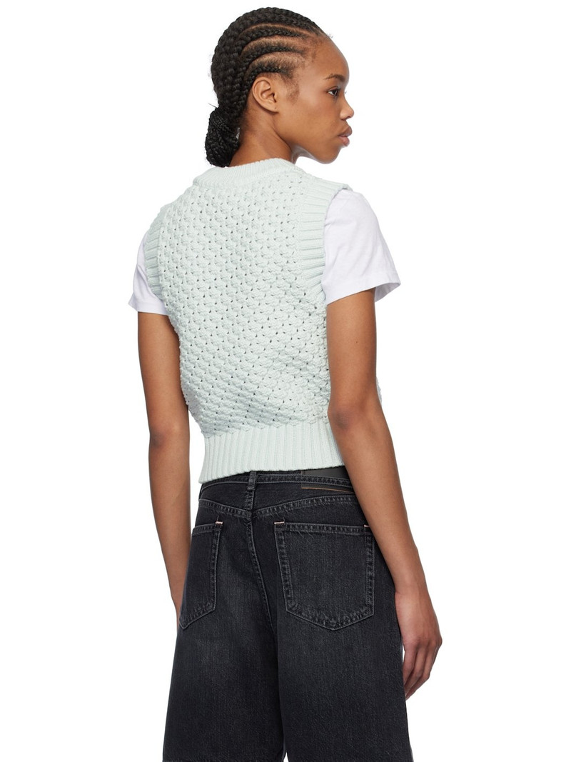 Blue Textured Cotton Vest 3