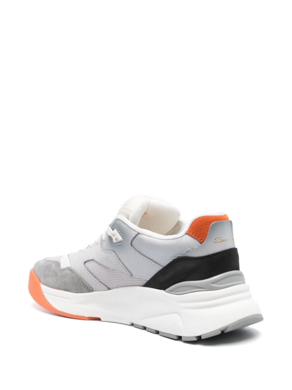 logo-embroidered panelled sneakers - 3