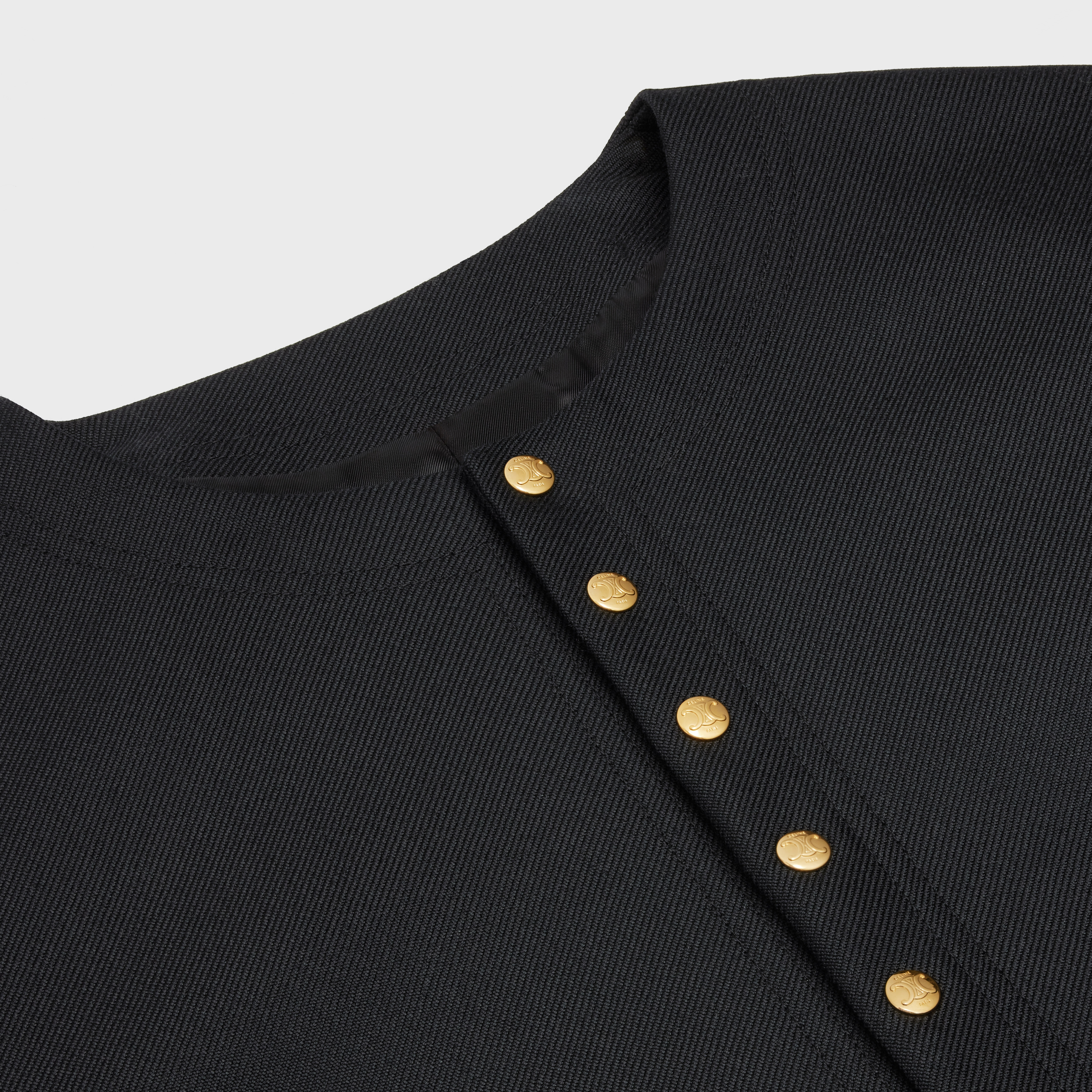 Top with collar in pure mohair wool gabardine - 3