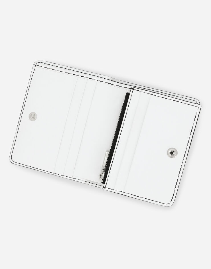 Calfskin wallet with logo print 4