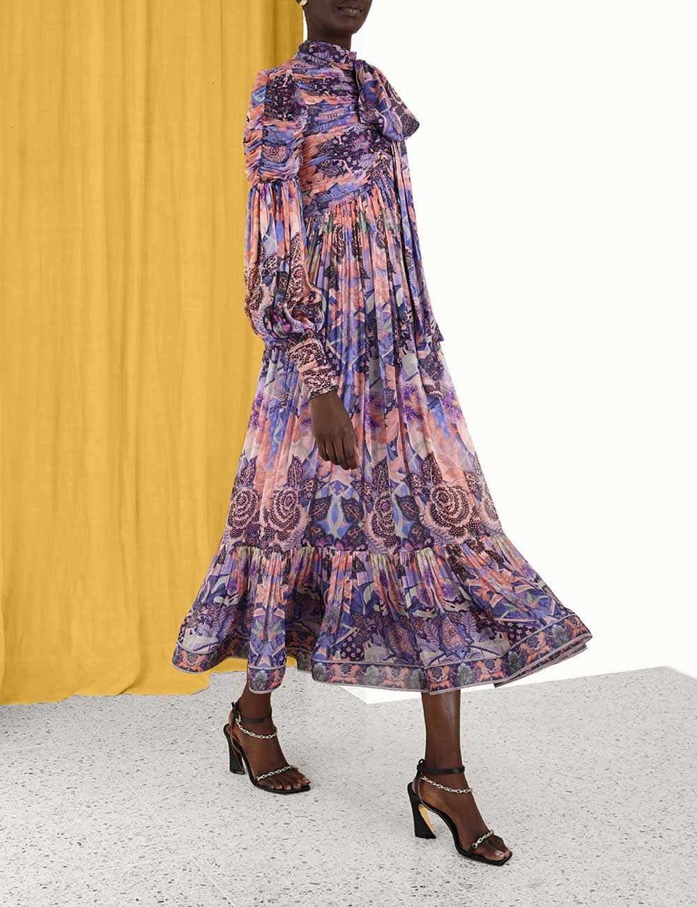 zimmermann celestial ruched midi dress Sale on Zimmermann Celestial Ruched Midi Dress