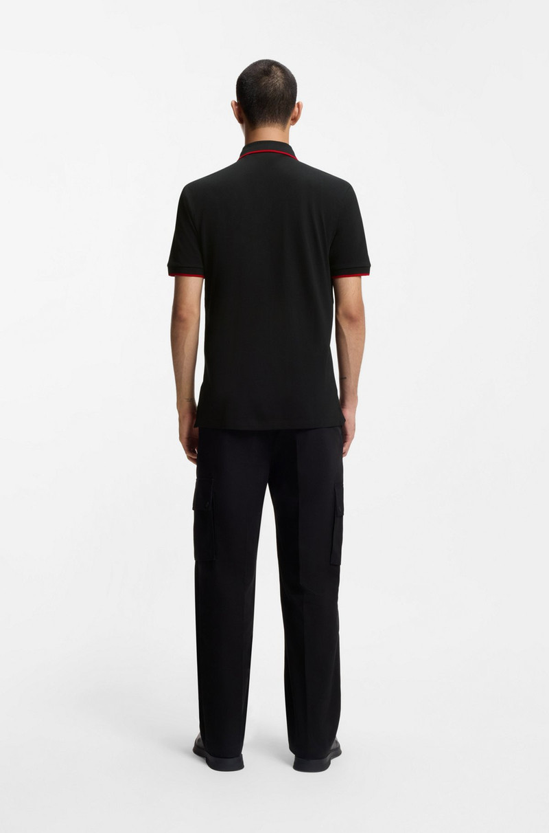 SLIM-FIT POLO SHIRT WITH RED LOGO LABEL 5