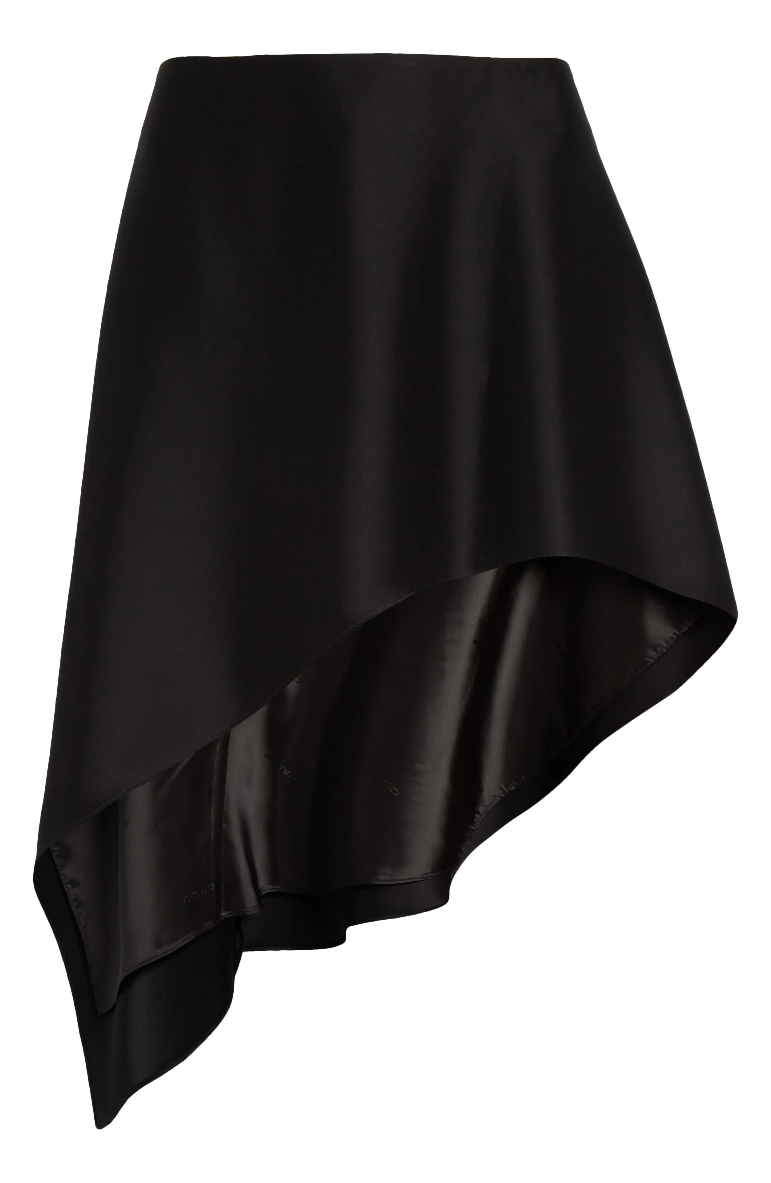 Asymmetric Satin Skirt - 6