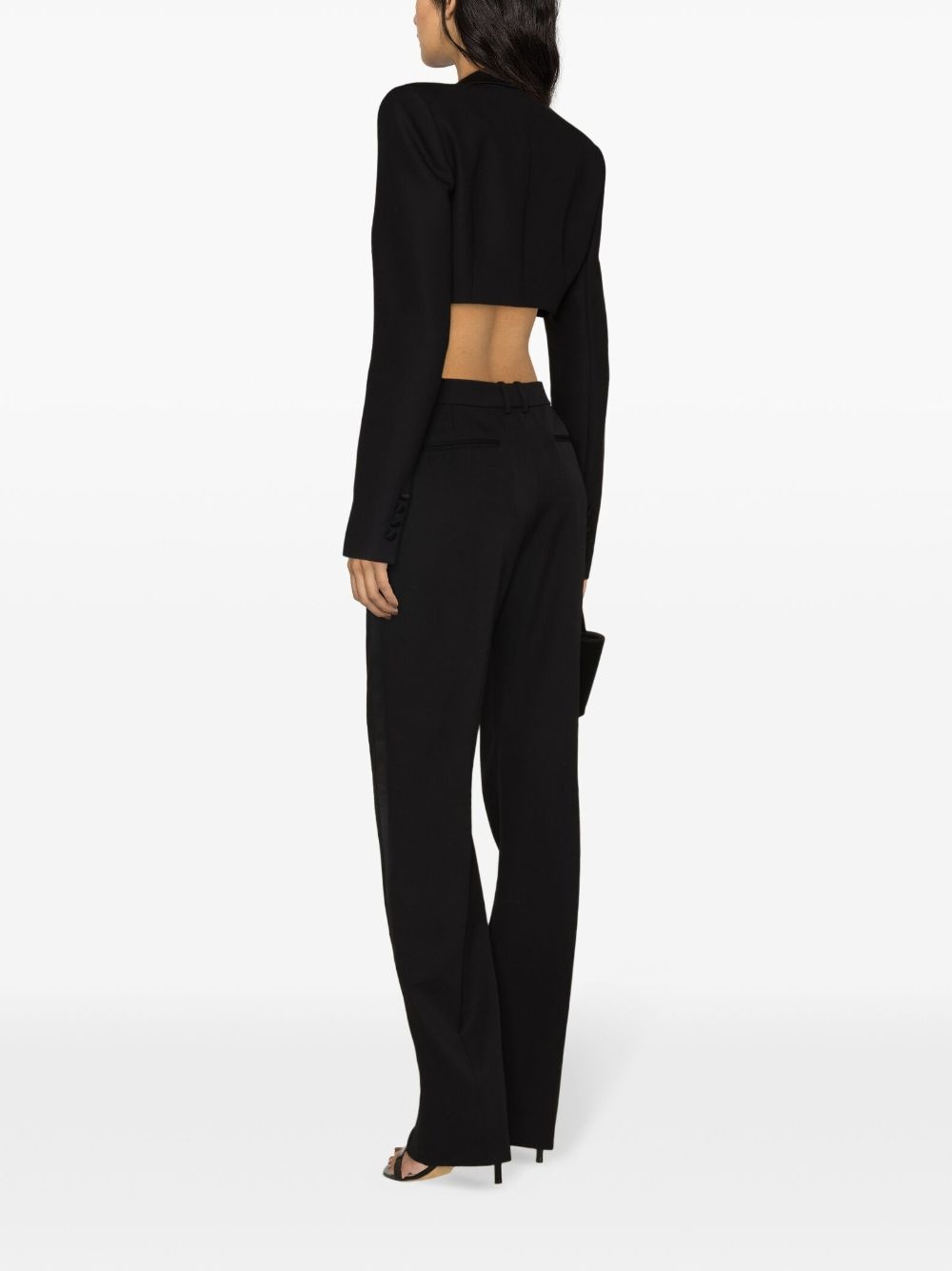 double-breasted cropped blazer - 4