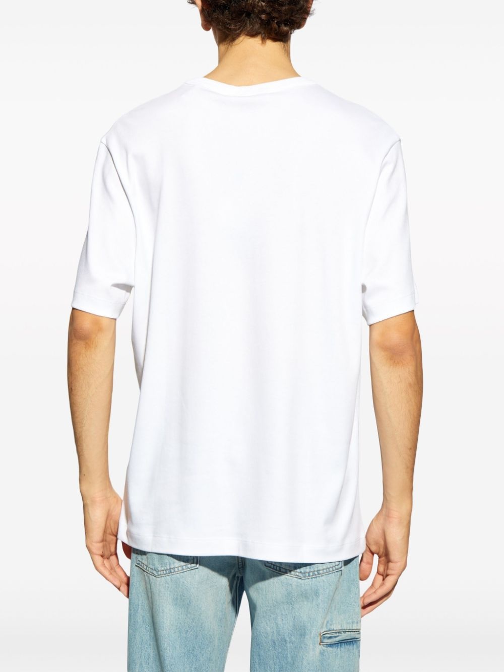 logo-embroidered cotton T-shirt - 4
