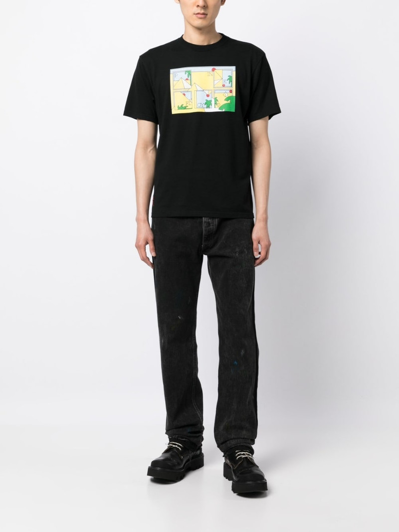 UNDERCOVER slogan-print cotton T-shirt outlook