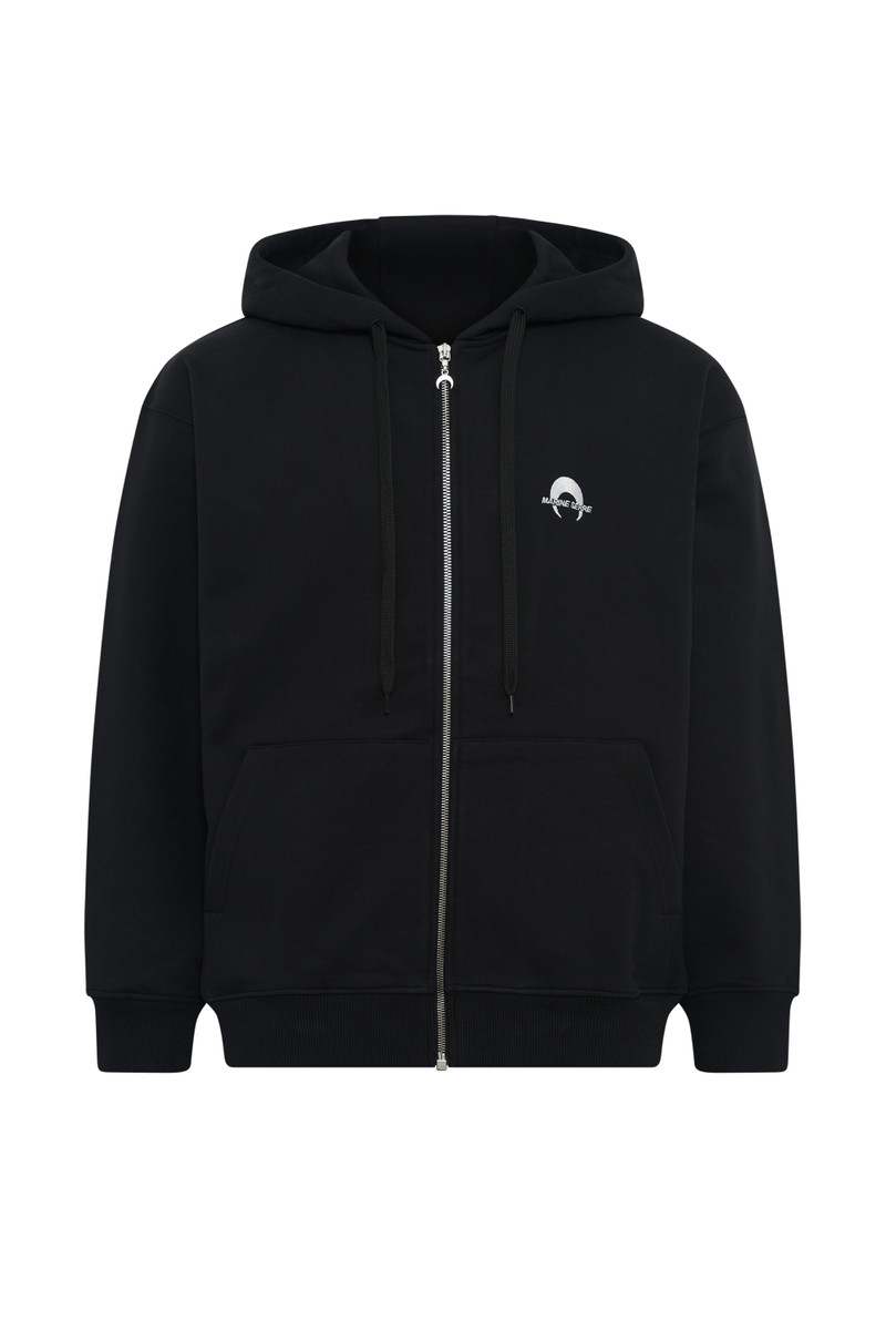 달 로고 Fleece Zipped 까마귀 - 1