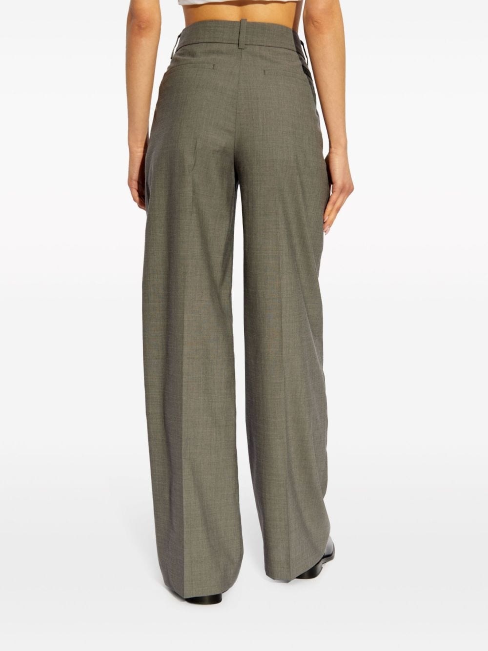 wide-leg wool trousers - 4