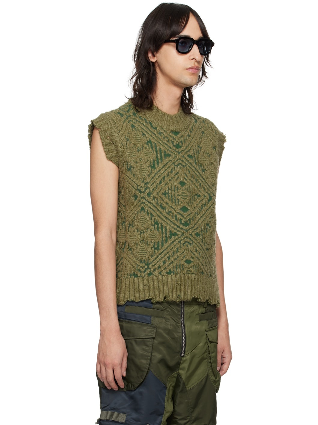 Khaki Jacquard Vest - 2