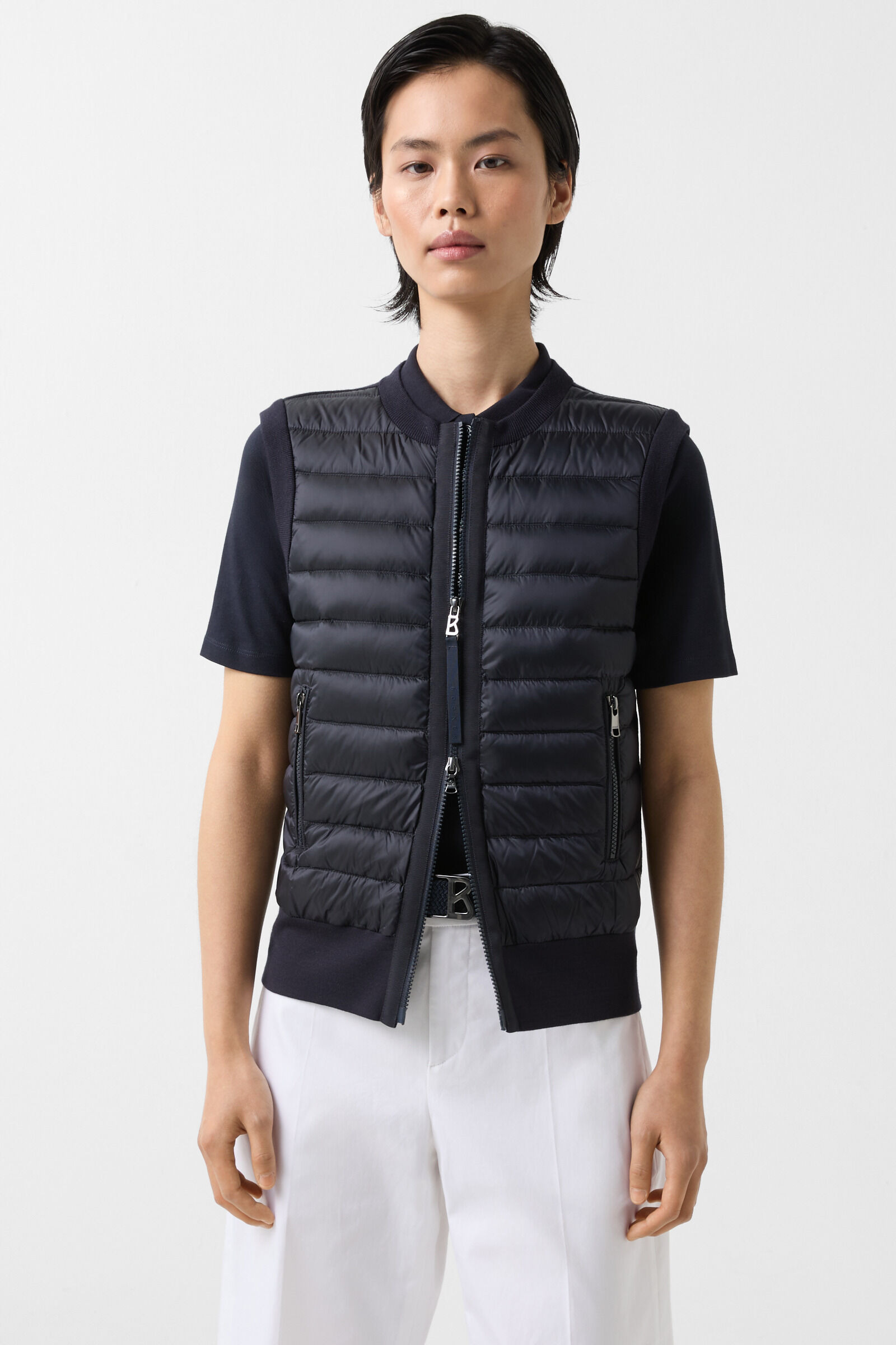 Zira hybrid knitted vest in Navy blue - 2