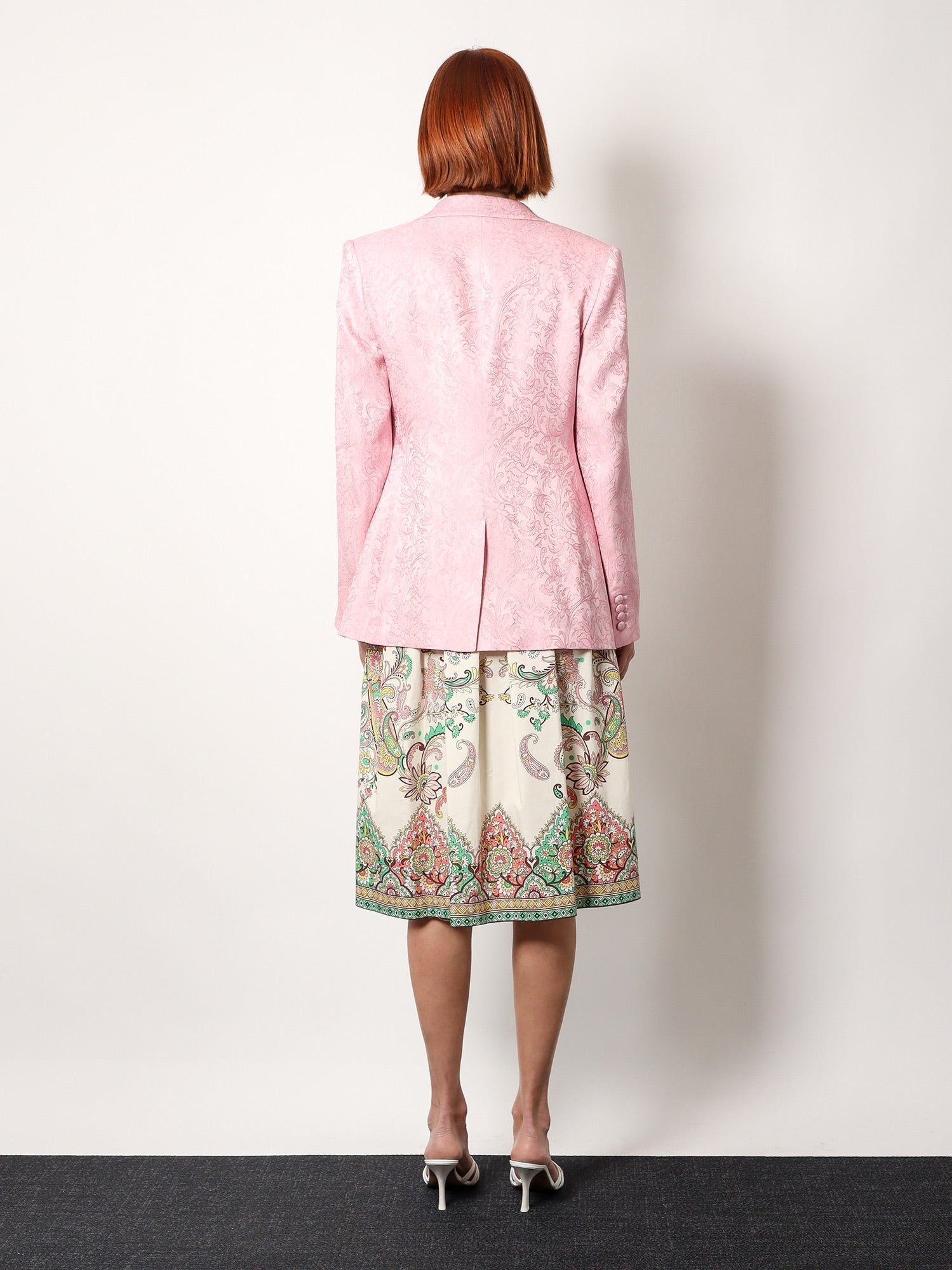 アウターその他 ETRO Jacquard silk blend blazer with embroidery Rosa Etro Jacquard silk blend blazer with embroidery