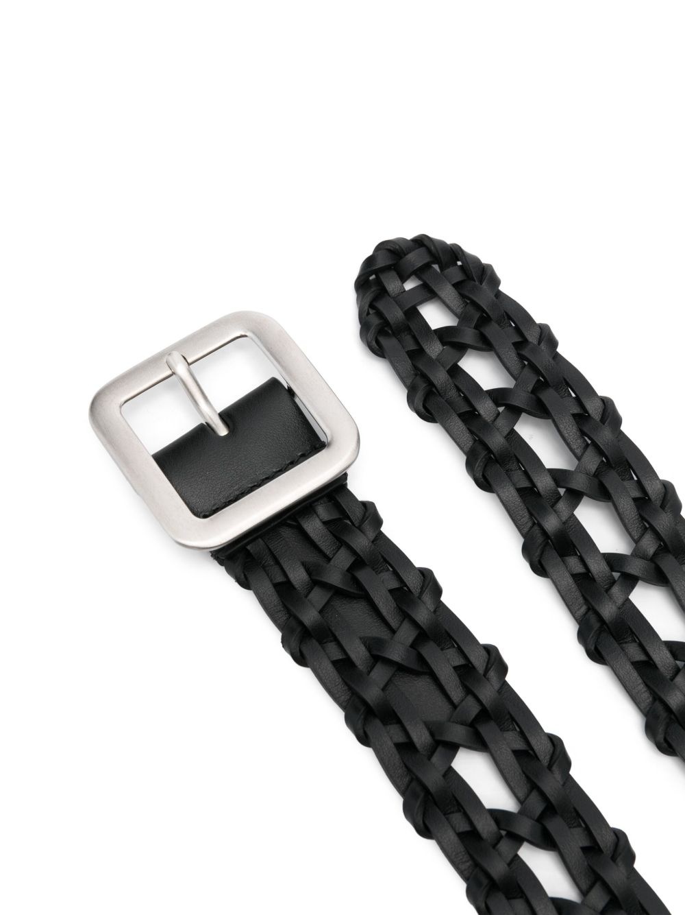 braided leather belt - 2