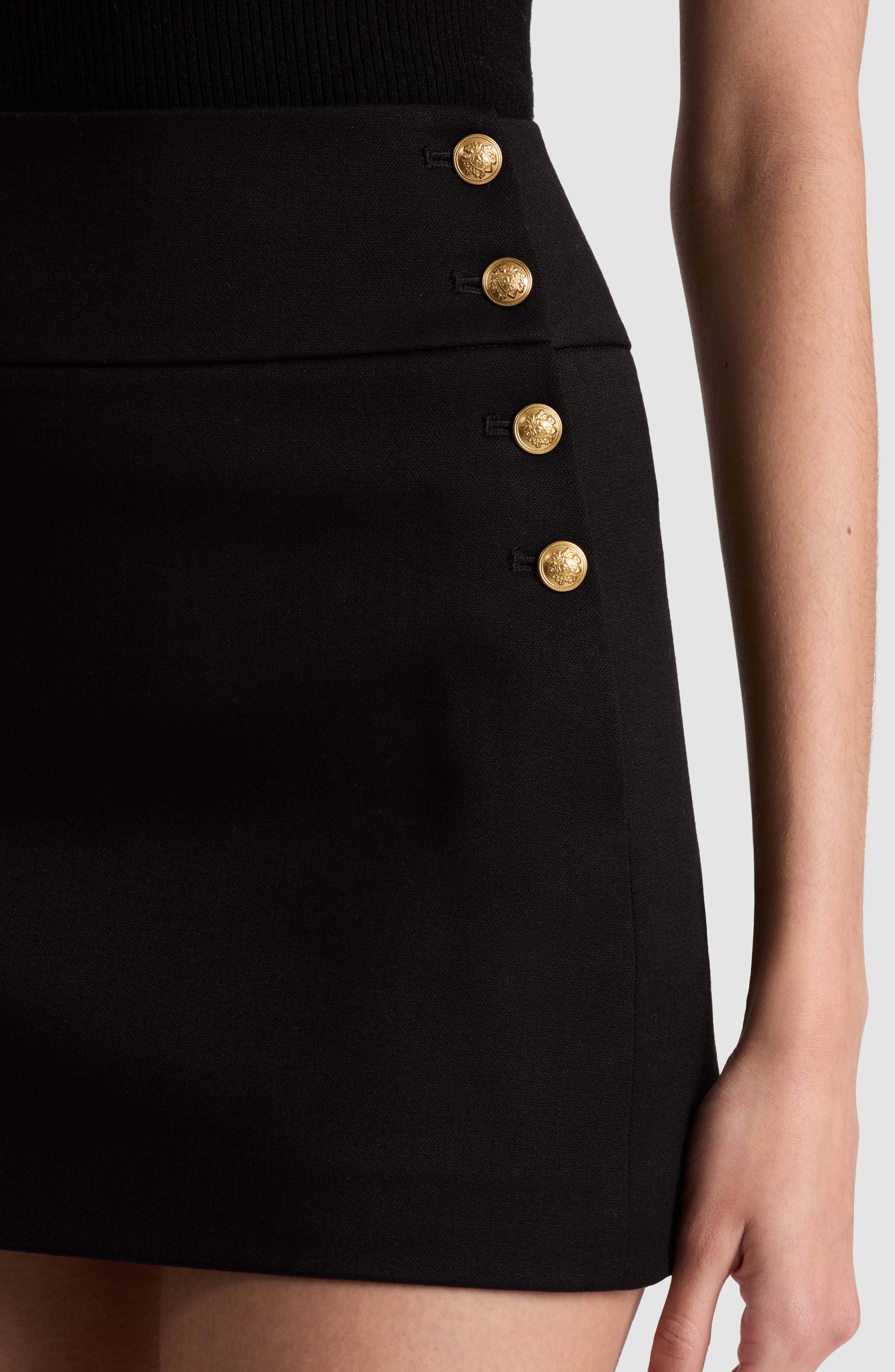 Alice + Olivia Narin High Waist Sailor Miniskirt in Black at Nordstrom - 4