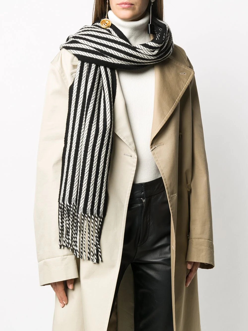 long striped jacquard scarf - 2