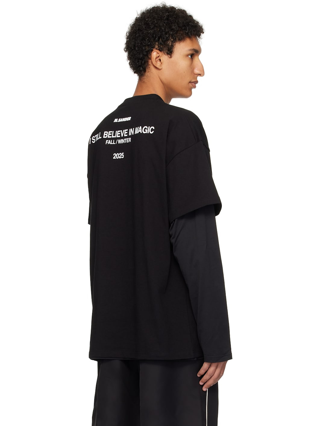 Black Cotton Crew-Neck T-shirt - 3