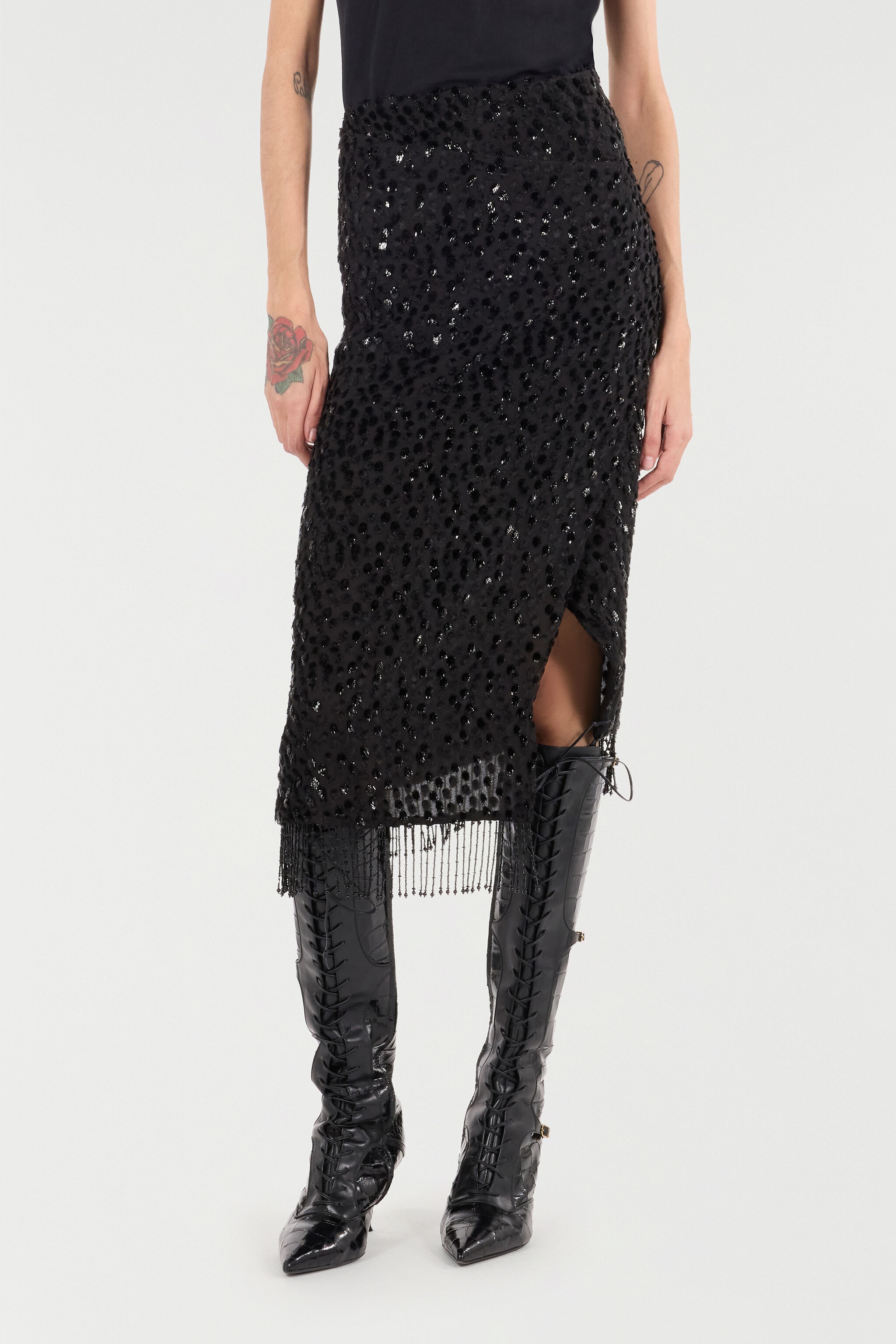 Skirt With Beaded Hem - 3