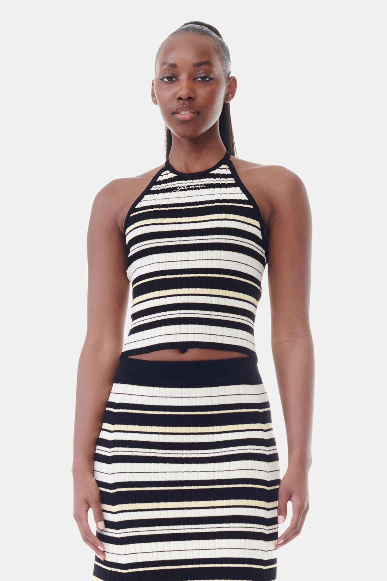 FUTURE STRIPED RIB LONG SKIRT - 3