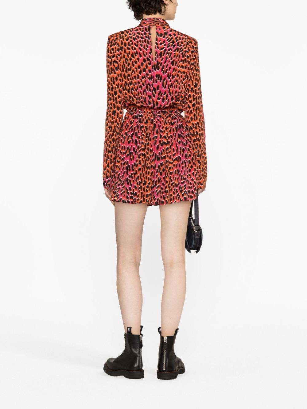 animal-print silk minidress - 3