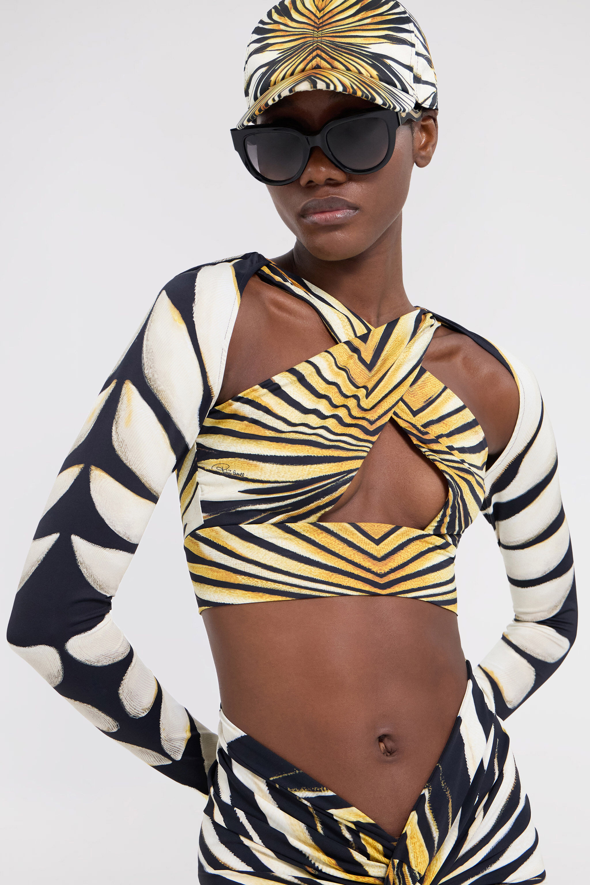 Ray Of Gold Print Cut-Out Top - 5