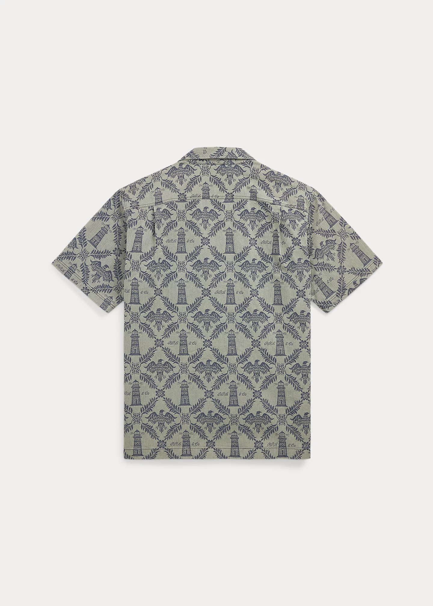 Indigo Jacquard Denim Camp Shirt - 2