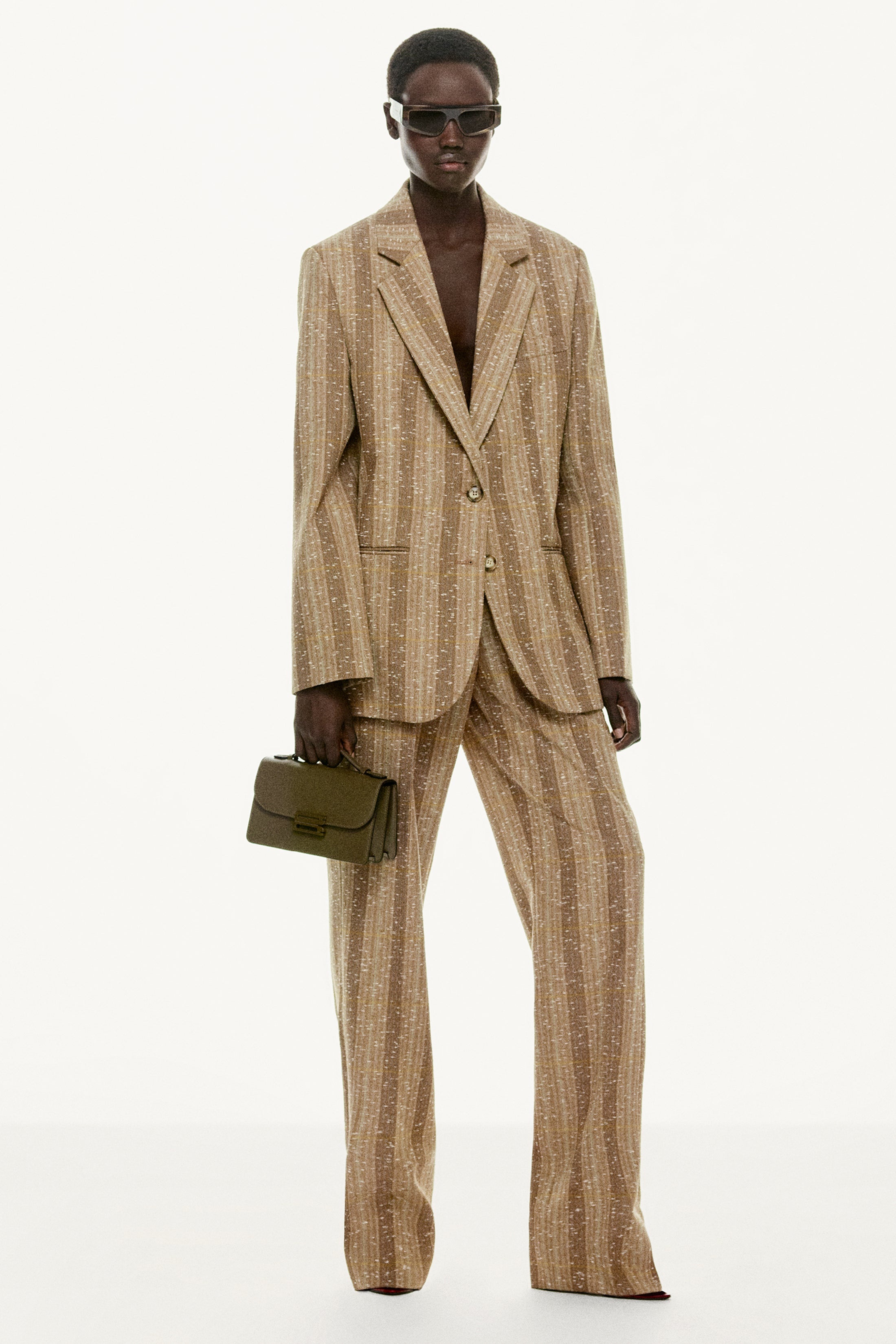 Classic Tailored Jacket In Beige-Pistachio Check - 3