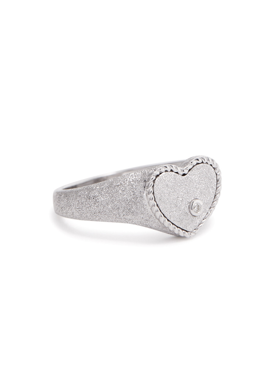 Baby Chevaliere glittered pinky ring - 1