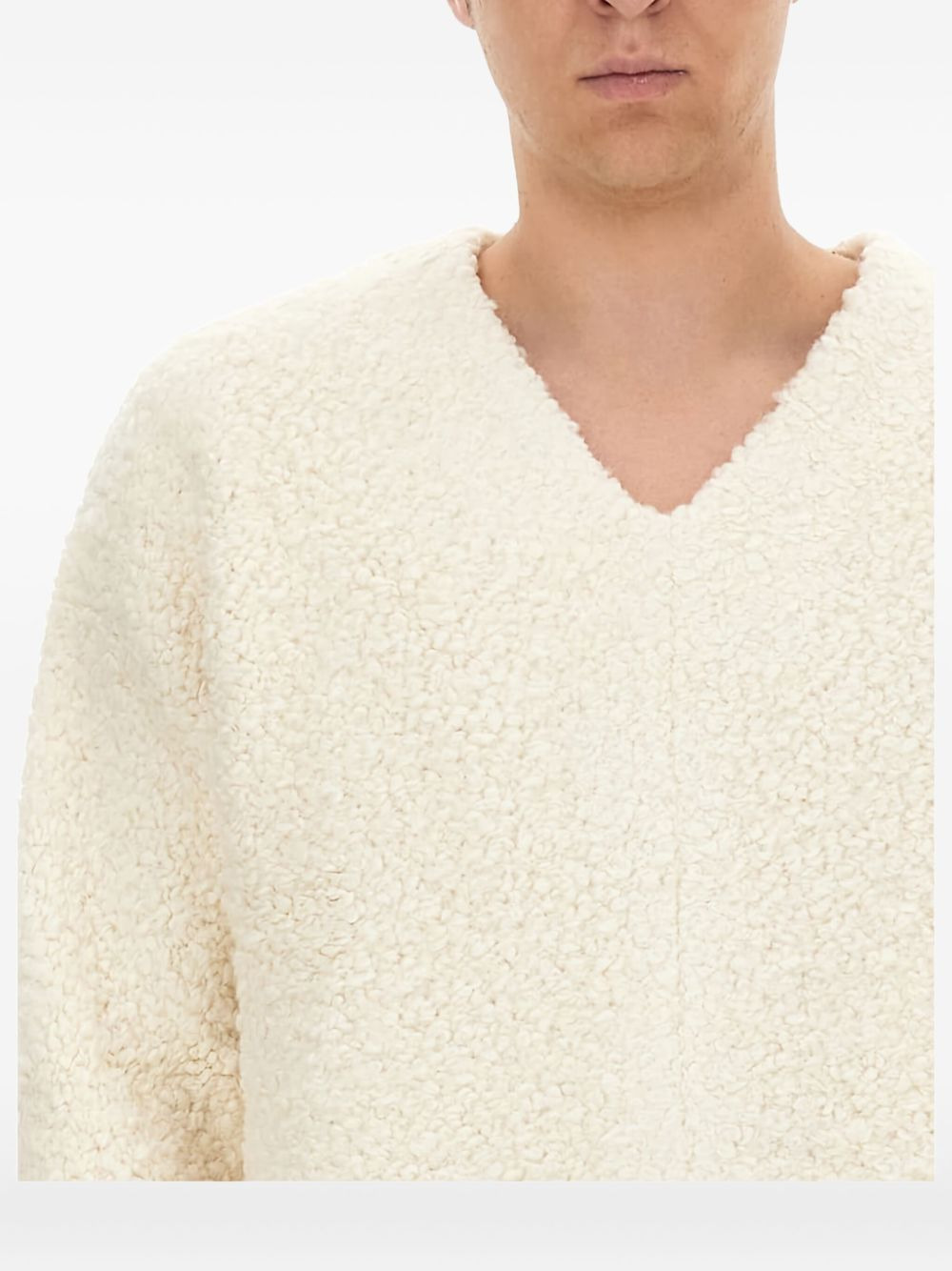 Ezra V-neck teddy sweater - 4