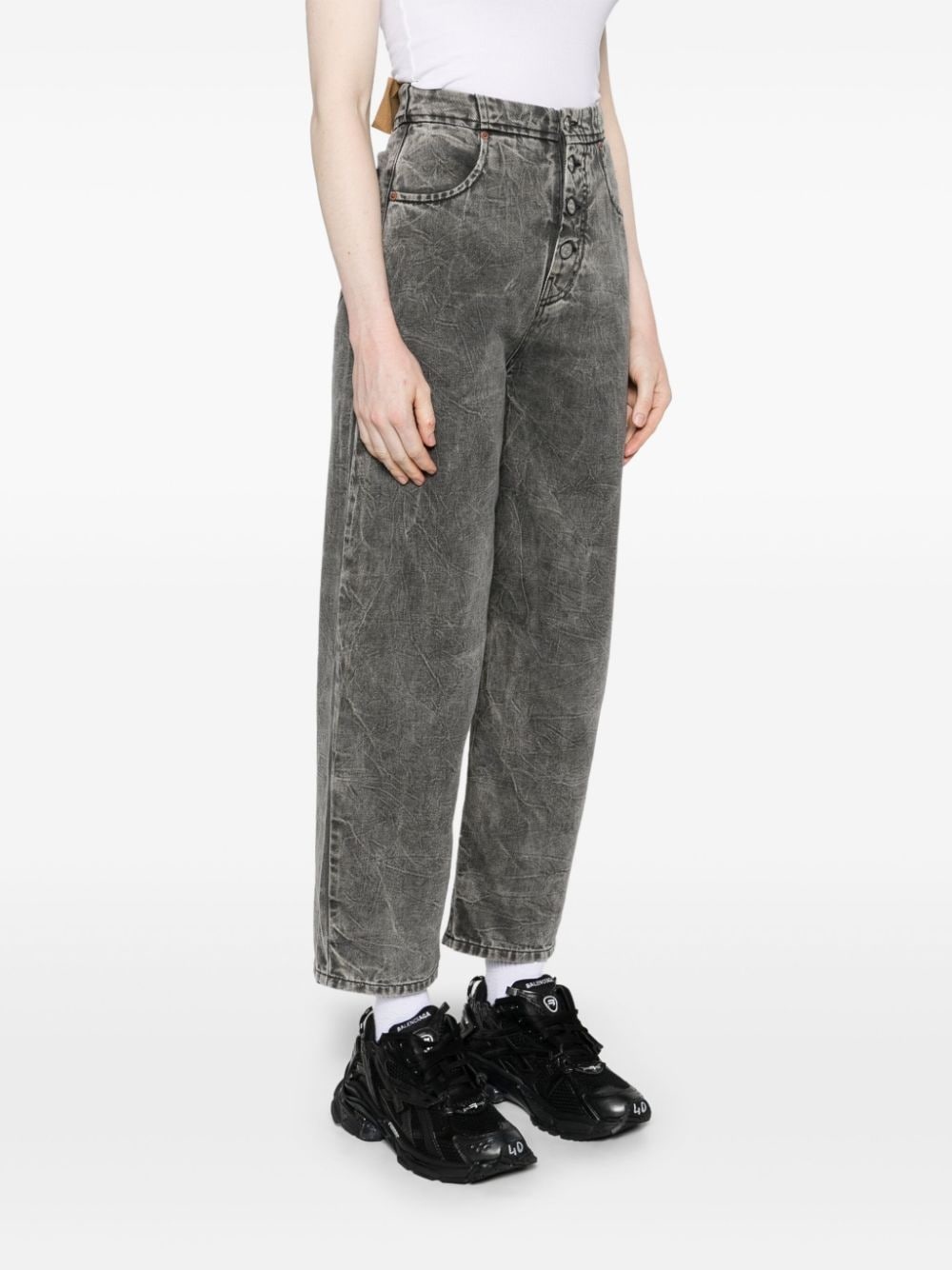 high-rise cotton boyfriend jeans - 3