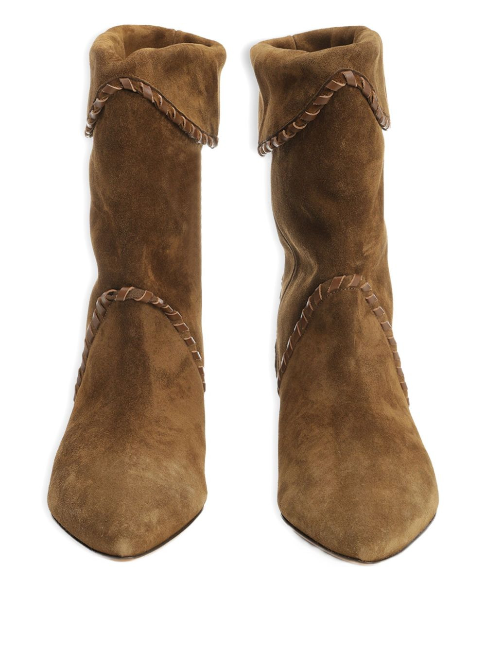 45mm braided-detail suede boots - 3