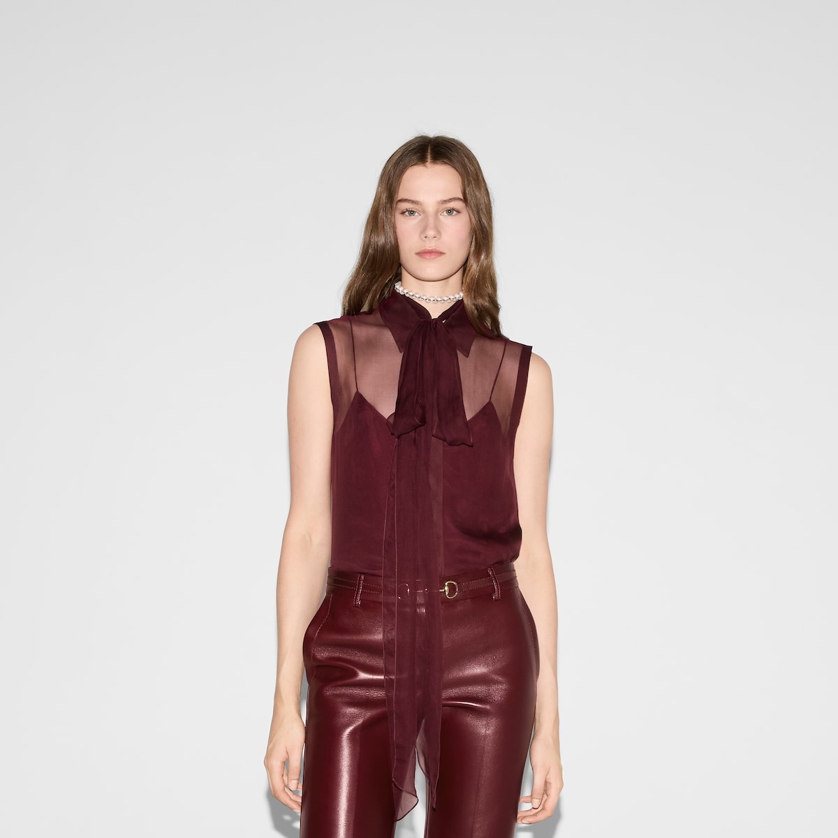 Silk chiffon sleeveless shirt - 3