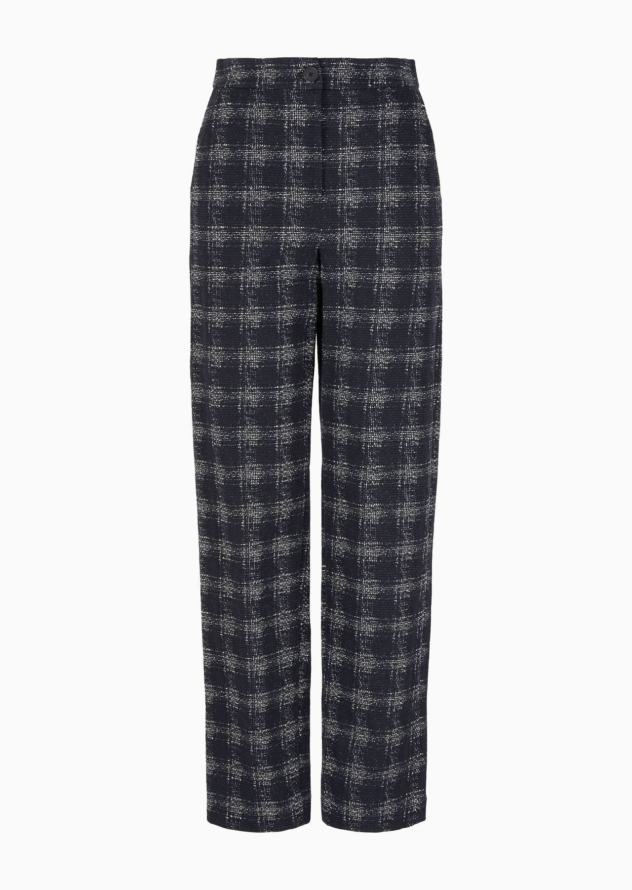 Icon jacquard jersey trousers with madras print - 1