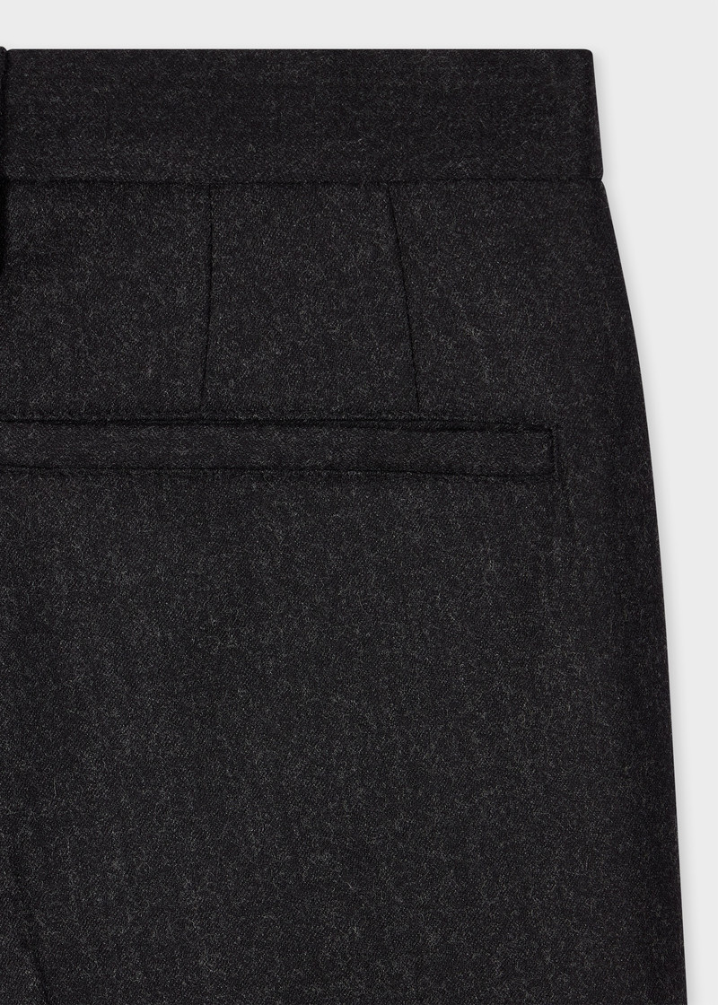 Paul Smith Slim-Fit Dark Charcoal Overdyed Wool-Cashmere Flannel Trousers outlook