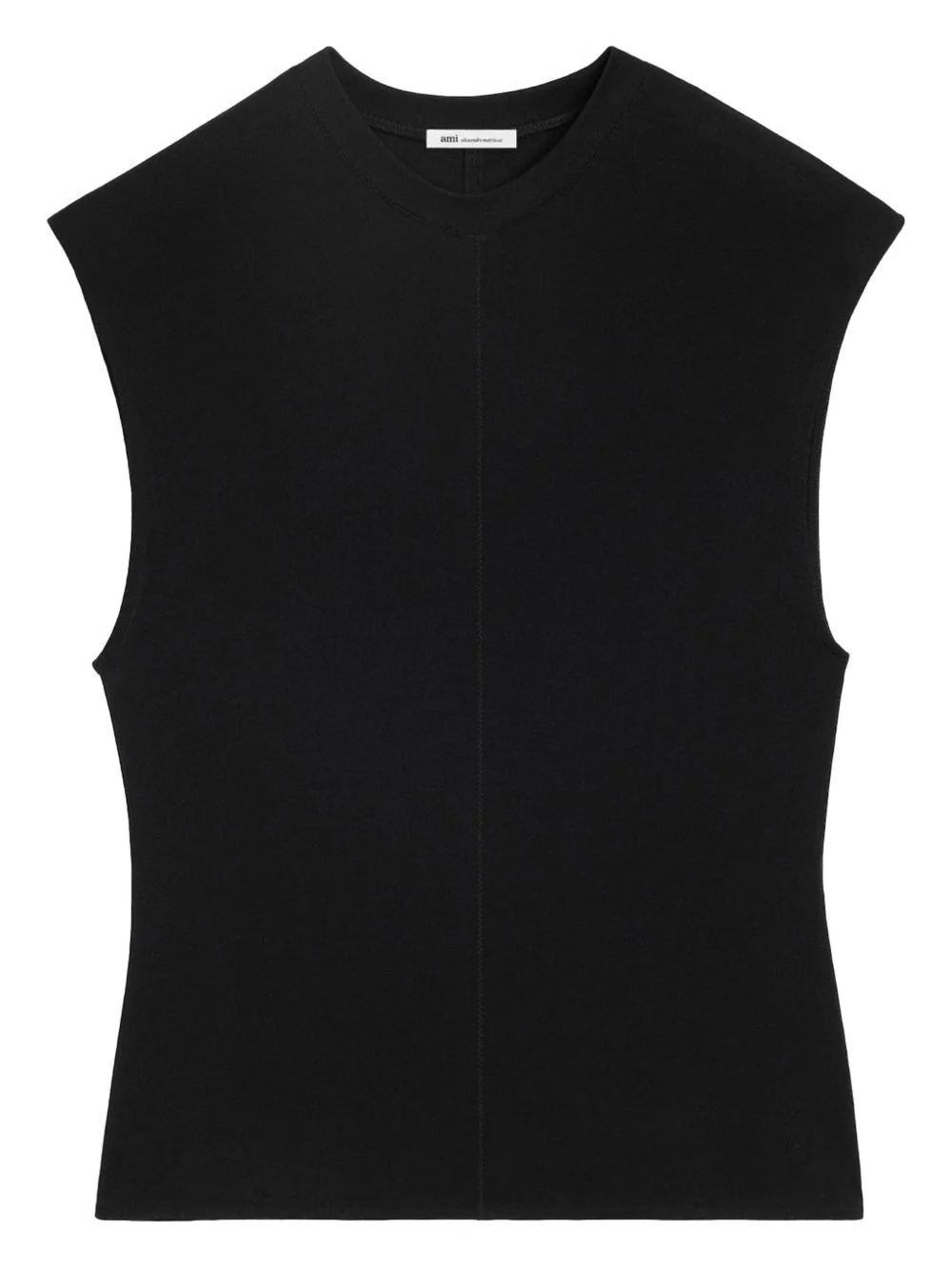zigzag stitching sleeveless vest - 1