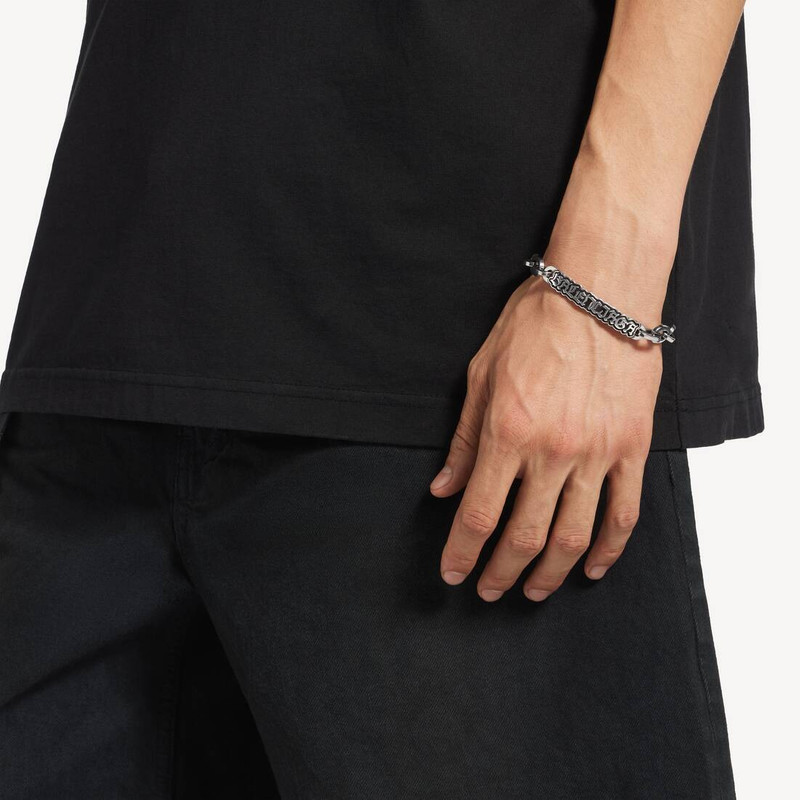 Men's Goth Gourmette Bracelet in Antique Silver 4
