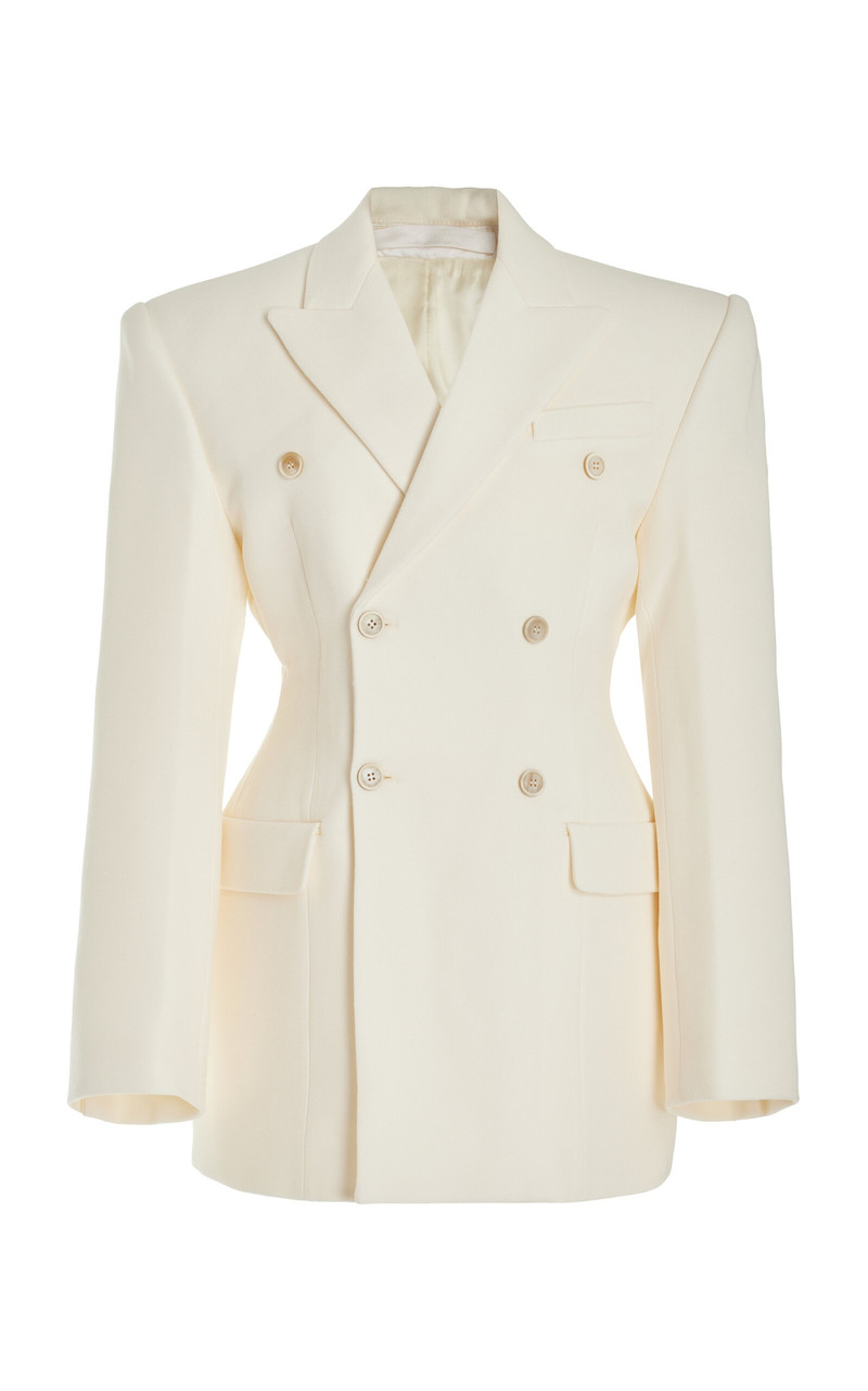 Contour Double-Breasted Wool Blazer off-white - 1